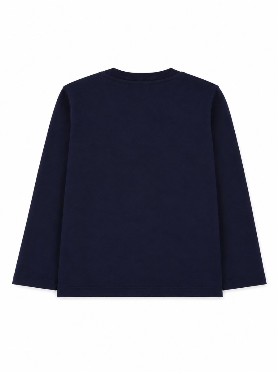 T-shirt a manica lunga con ricamo teddy bear