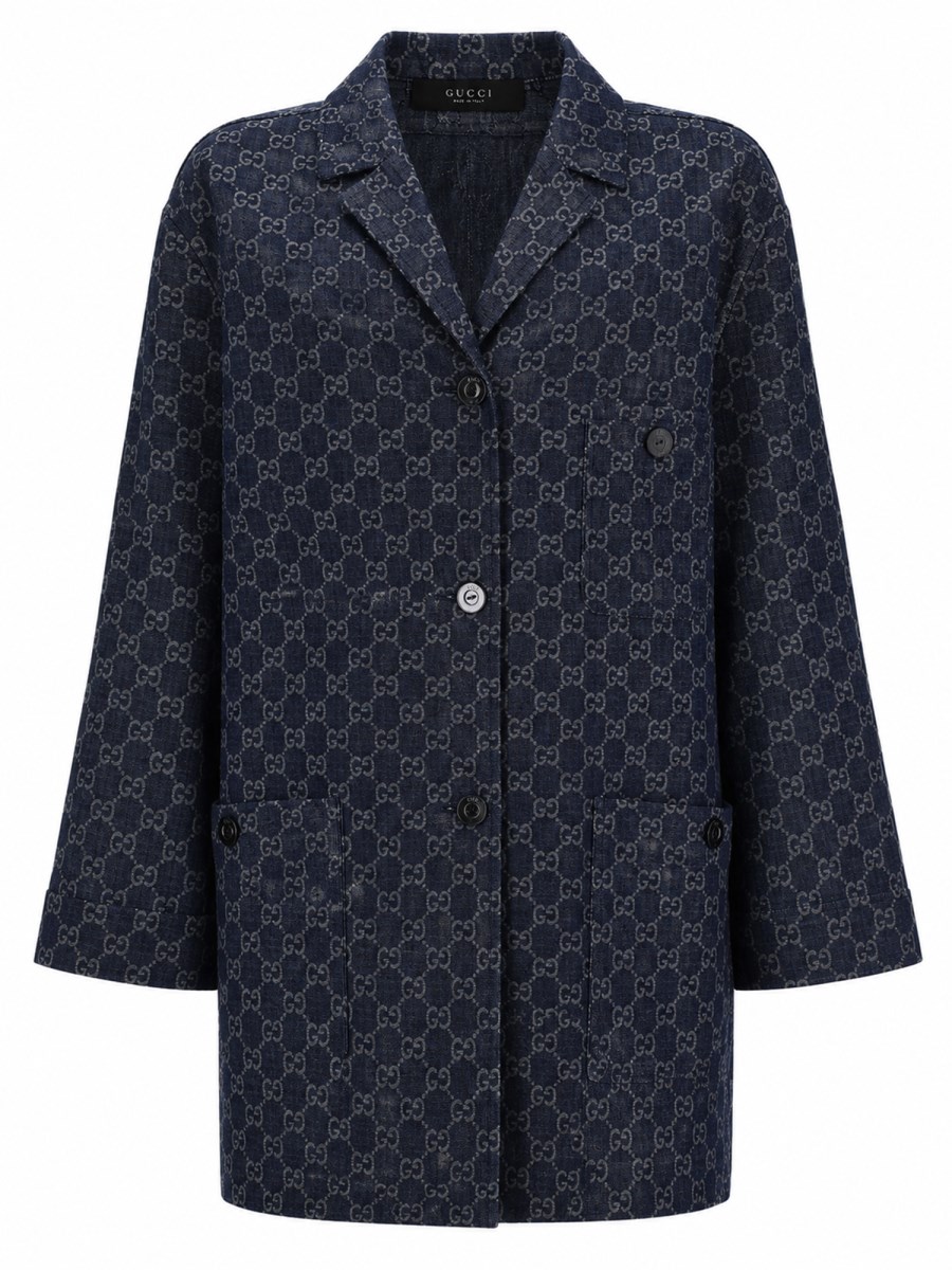 GIACCA IN DENIM DI COTONE GG JACQUARD