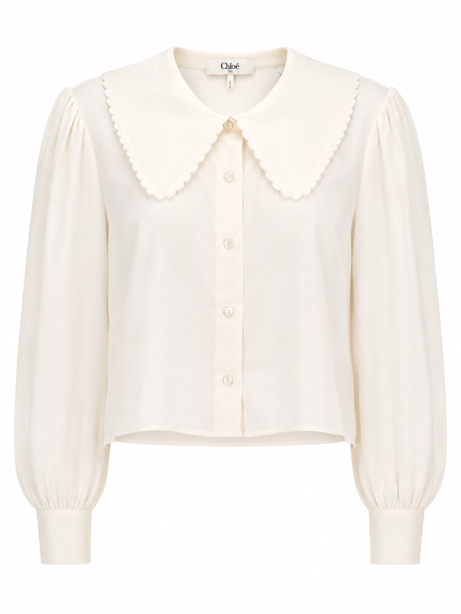 BLUSA CON MANICHE A SBUFFO IN CRÊPE DE CHINE