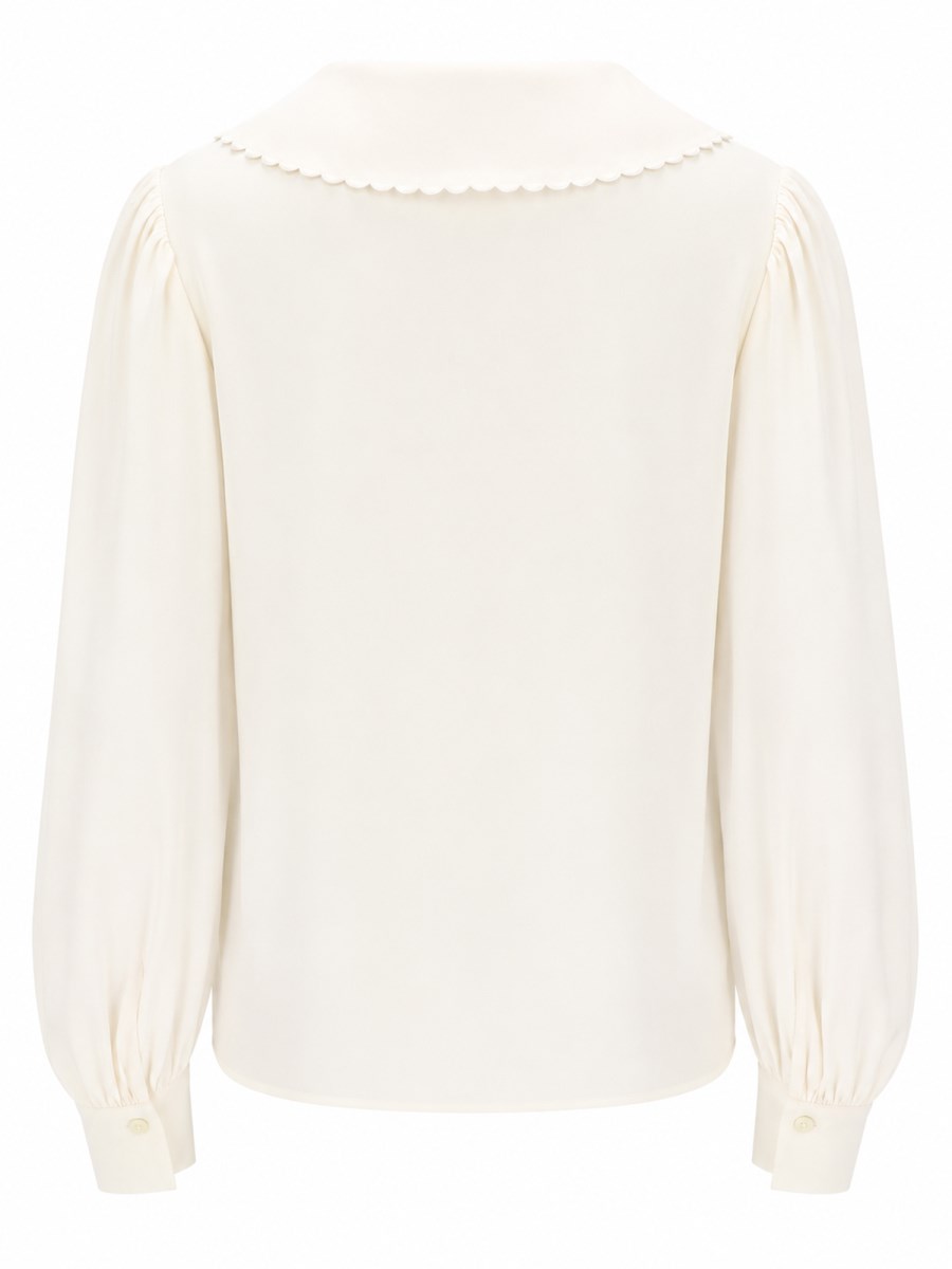 BLUSA CON MANICHE A SBUFFO IN CRÊPE DE CHINE