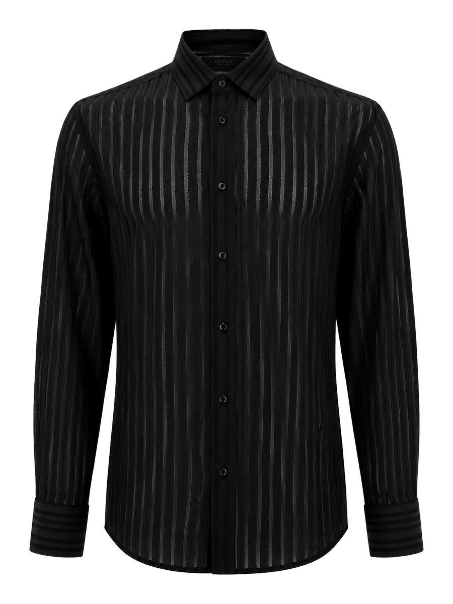 CAMICIA IN GARZA DI SETA A RIGHE