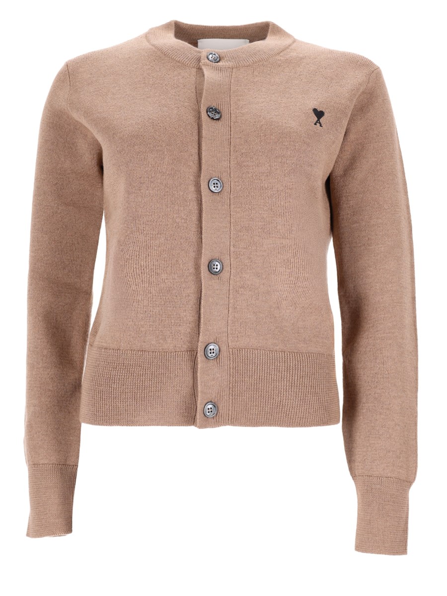 Cardigan In Lana Con Logo