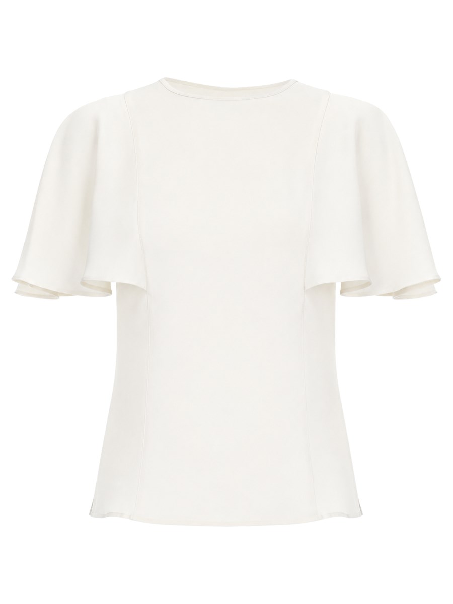 BLUSA IN RASO CON MANICHE A MANTELLA