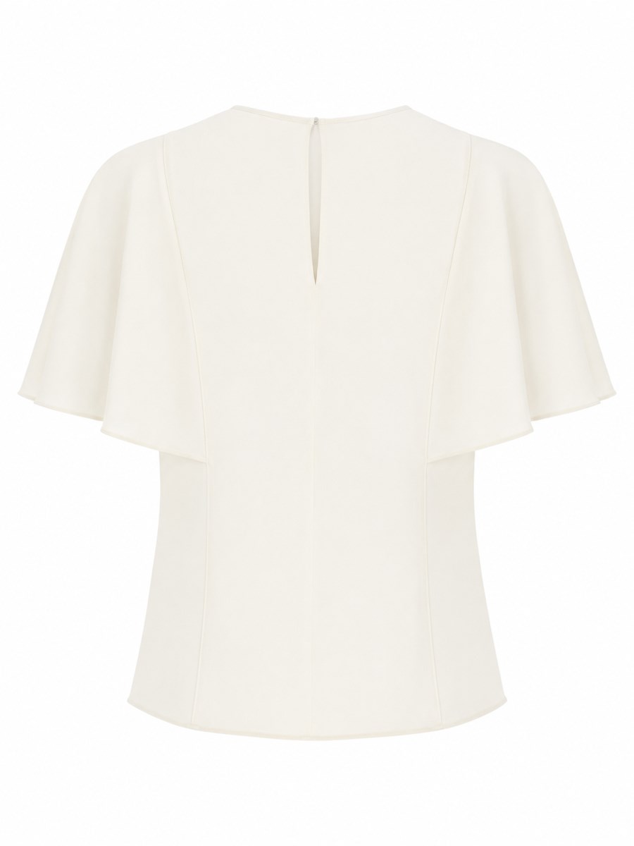 BLUSA IN RASO CON MANICHE A MANTELLA