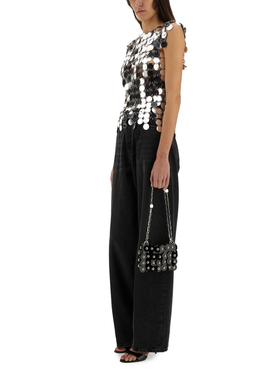 TOP THE ICONIC SILVER SPARKLE DISCS