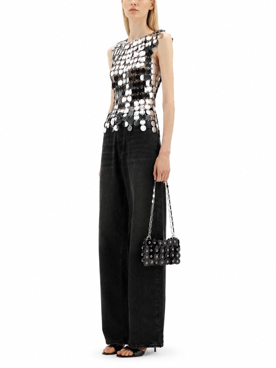 TOP THE ICONIC SILVER SPARKLE DISCS