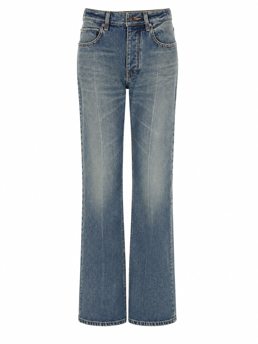 JEANS IN DENIM CON DETTAGLI USURATI