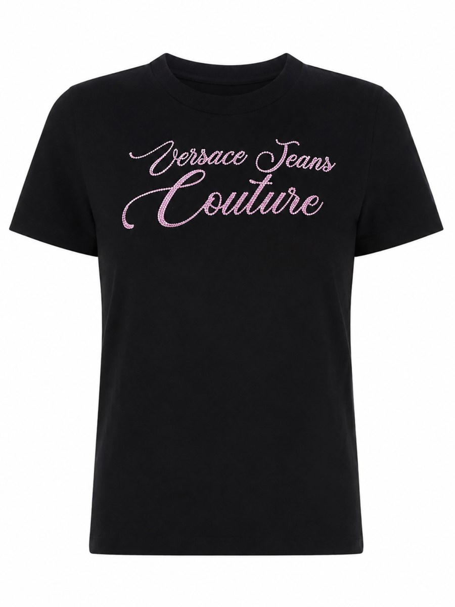 T-SHIRT CON LOGO E STRASS
