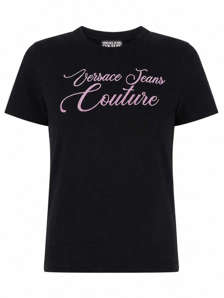 T-SHIRT CON LOGO E STRASS