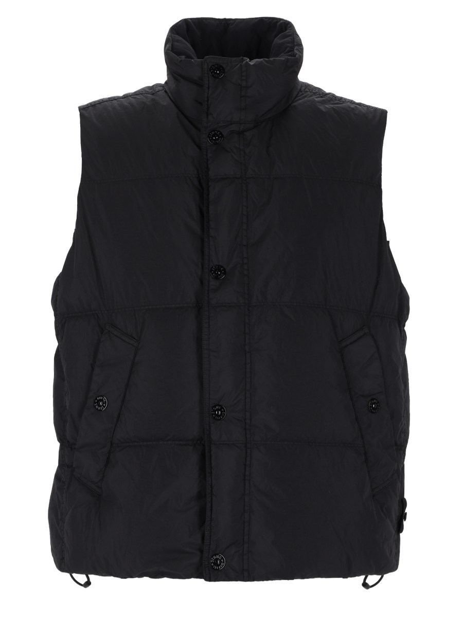 GILET IMBOTTITO IN PIUMA RESISTENTE AL VENTO CON ANTIGOCCIA