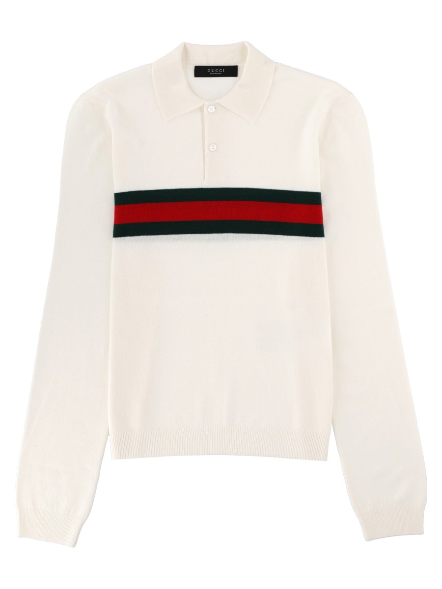 MAGLIA IN CASHMERE CON INTARSIO WEB