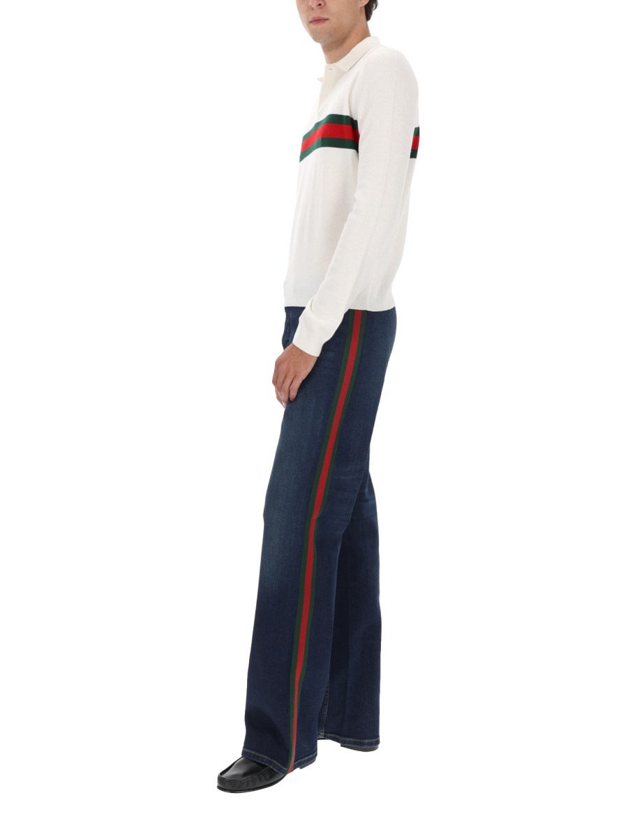 MAGLIA IN CASHMERE CON INTARSIO WEB
