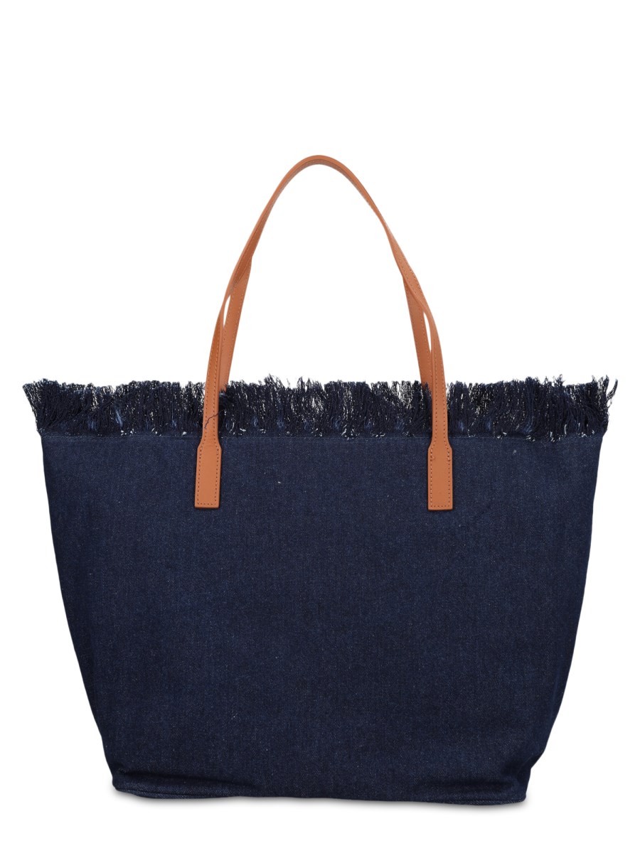BORSA CITY IN DENIM CON FRANGE