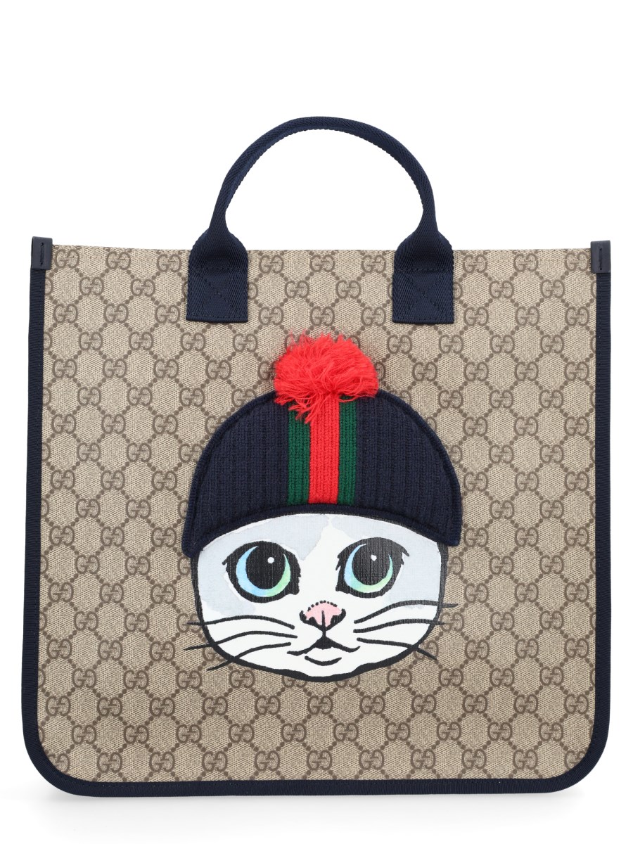 TOTE BAG CON LOGO GG ALLOVER E STAMPA