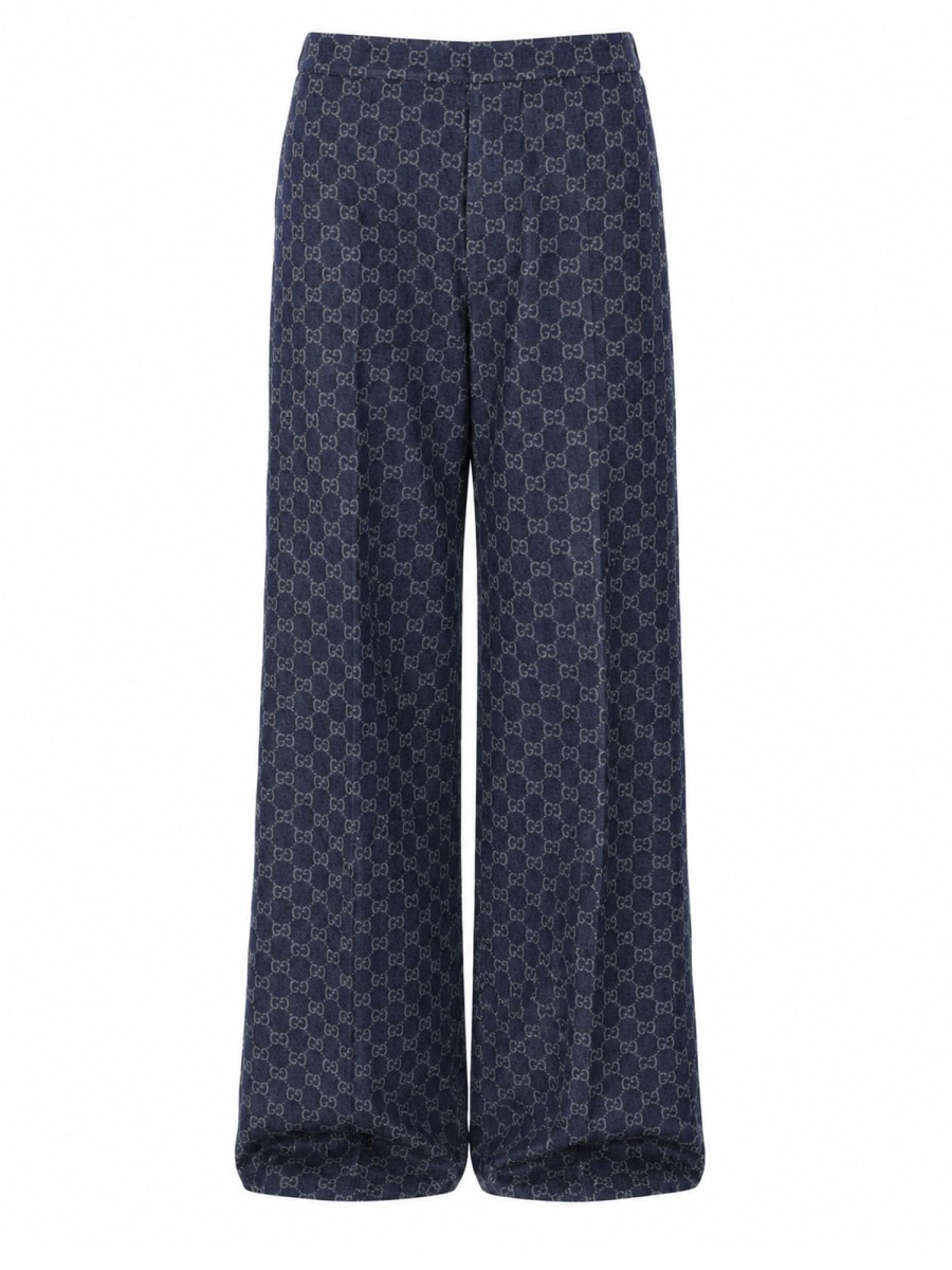 PANTALONE IN DENIM DI COTONE GG JACQUARD