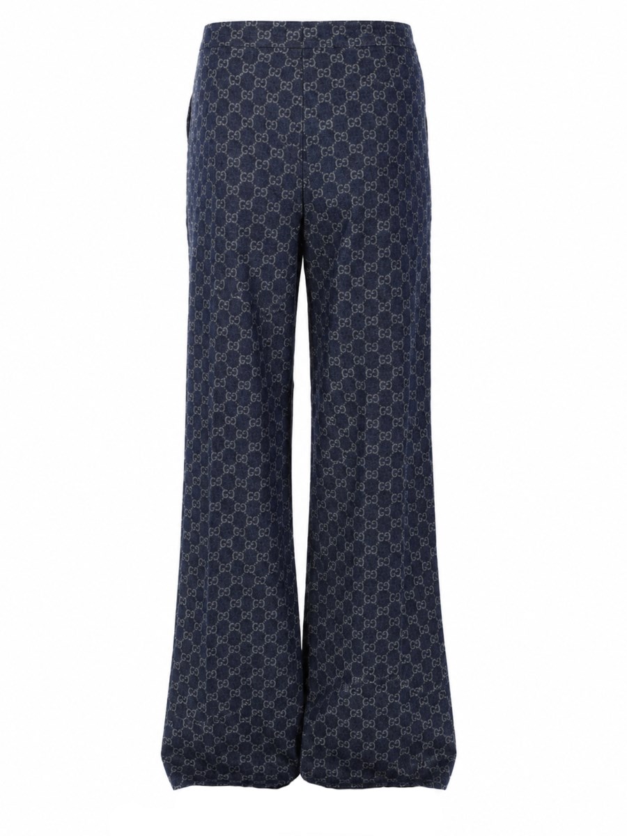 PANTALONE IN DENIM DI COTONE GG JACQUARD