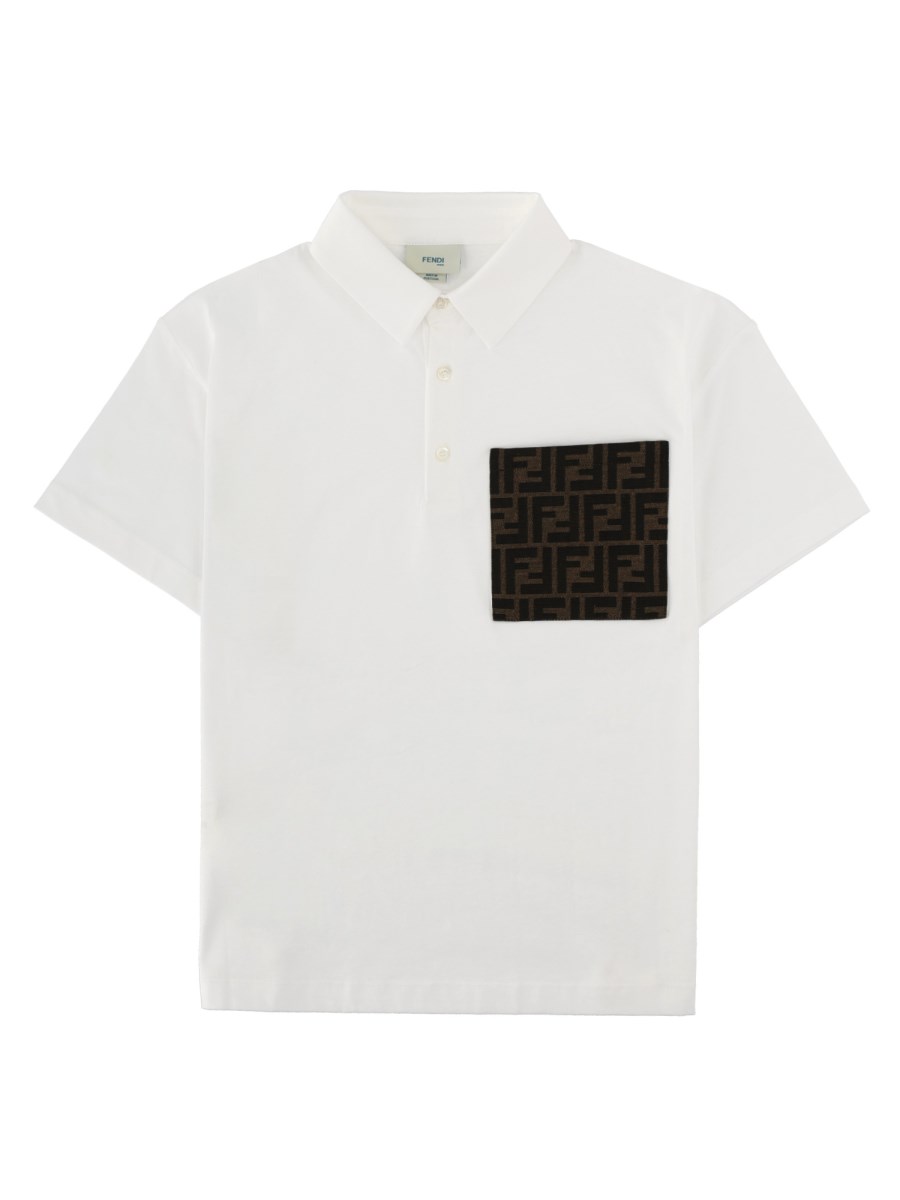 POLO CON TASCA IN TESSUTO JACQUARD FF TOBACCO