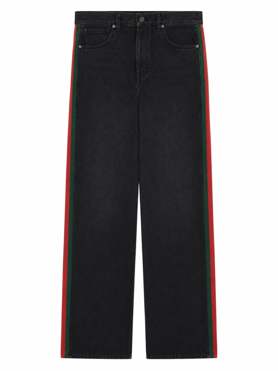 PANTALONE IN DENIM CON INSERTO WEB