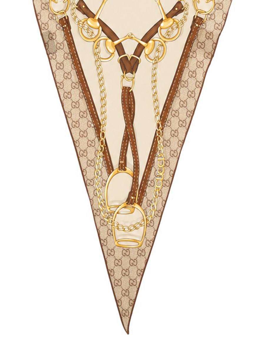 FOULARD A ROMBO IN TWILL DI SETA STAMPATA
