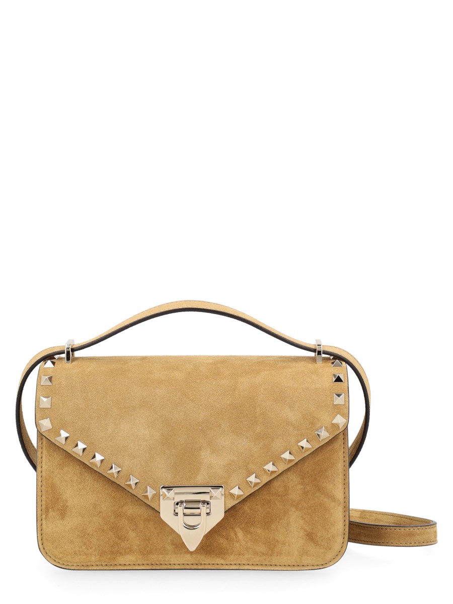 BORSA A TRACOLLA ROCKSTUD SMALL IN SUEDE