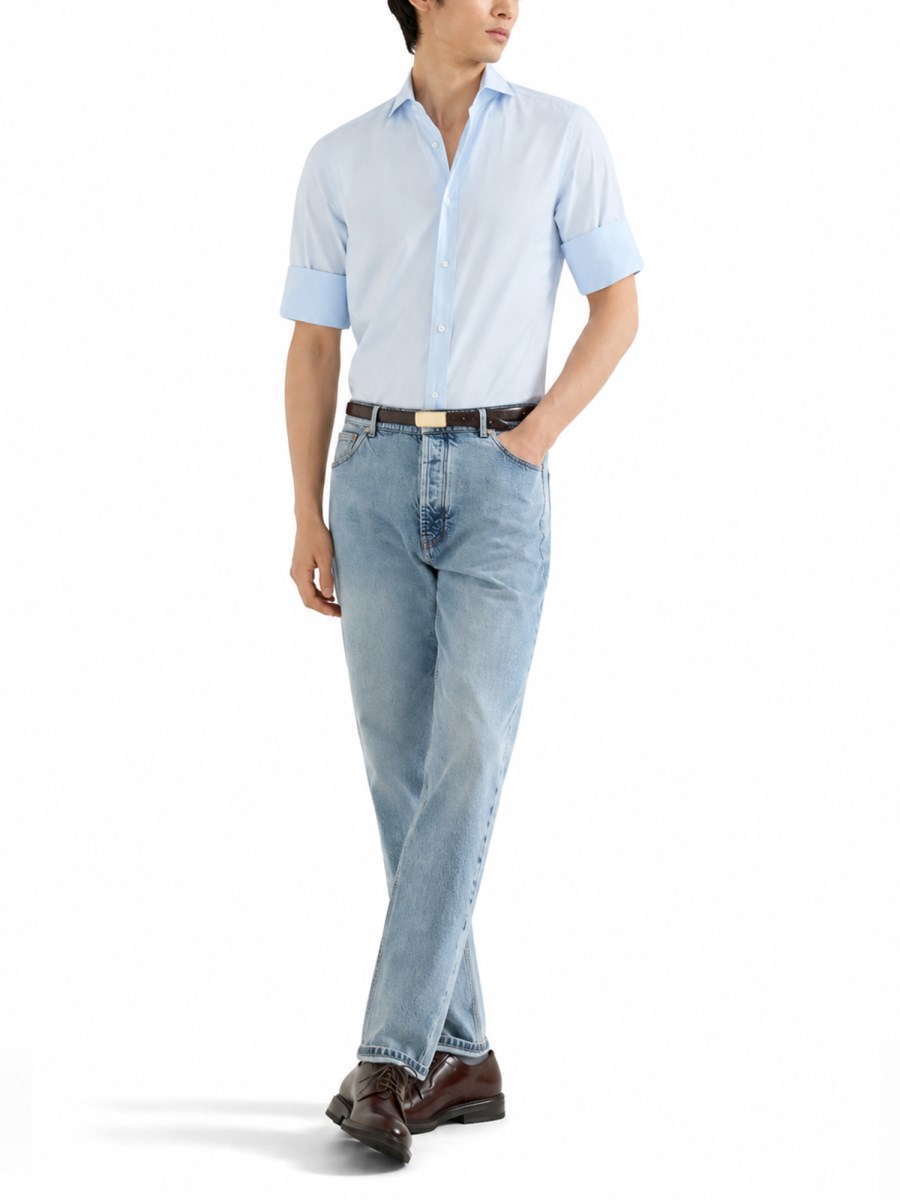jeans in denim di cotone