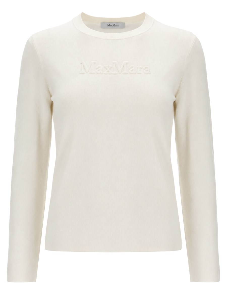 Maglia in filato di lana con logo a rilievo