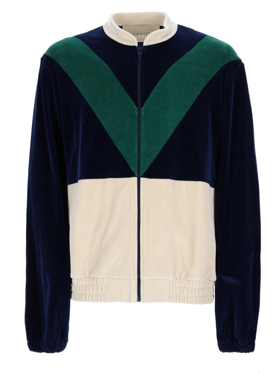 Felpa in Jersey di Cotone con Zip