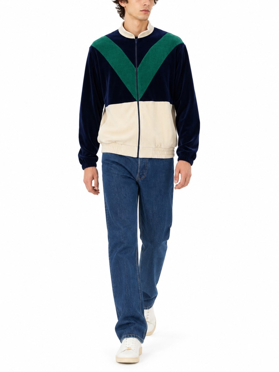 Felpa in Jersey di Cotone con Zip