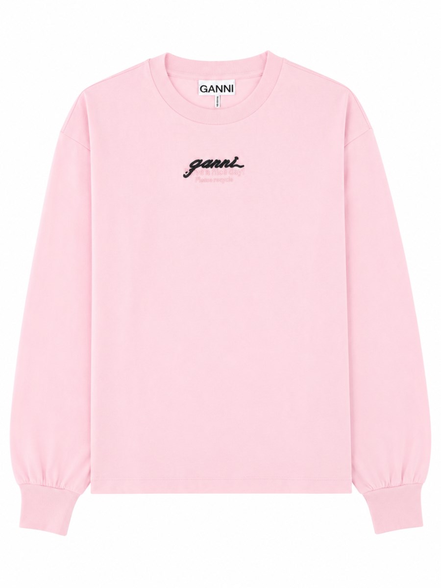 T-Shirt A Manica Lunga Con Logo e Stampa