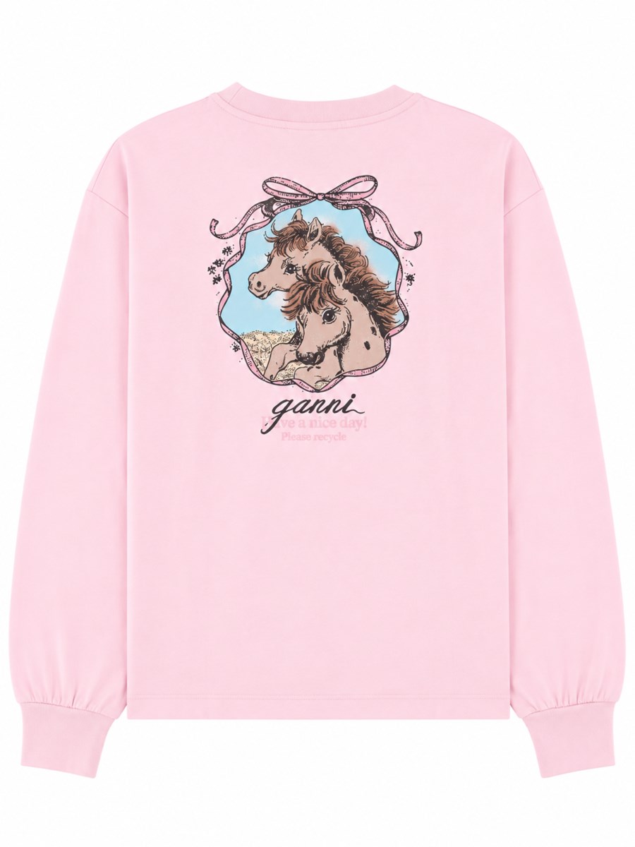 T-Shirt A Manica Lunga Con Logo e Stampa