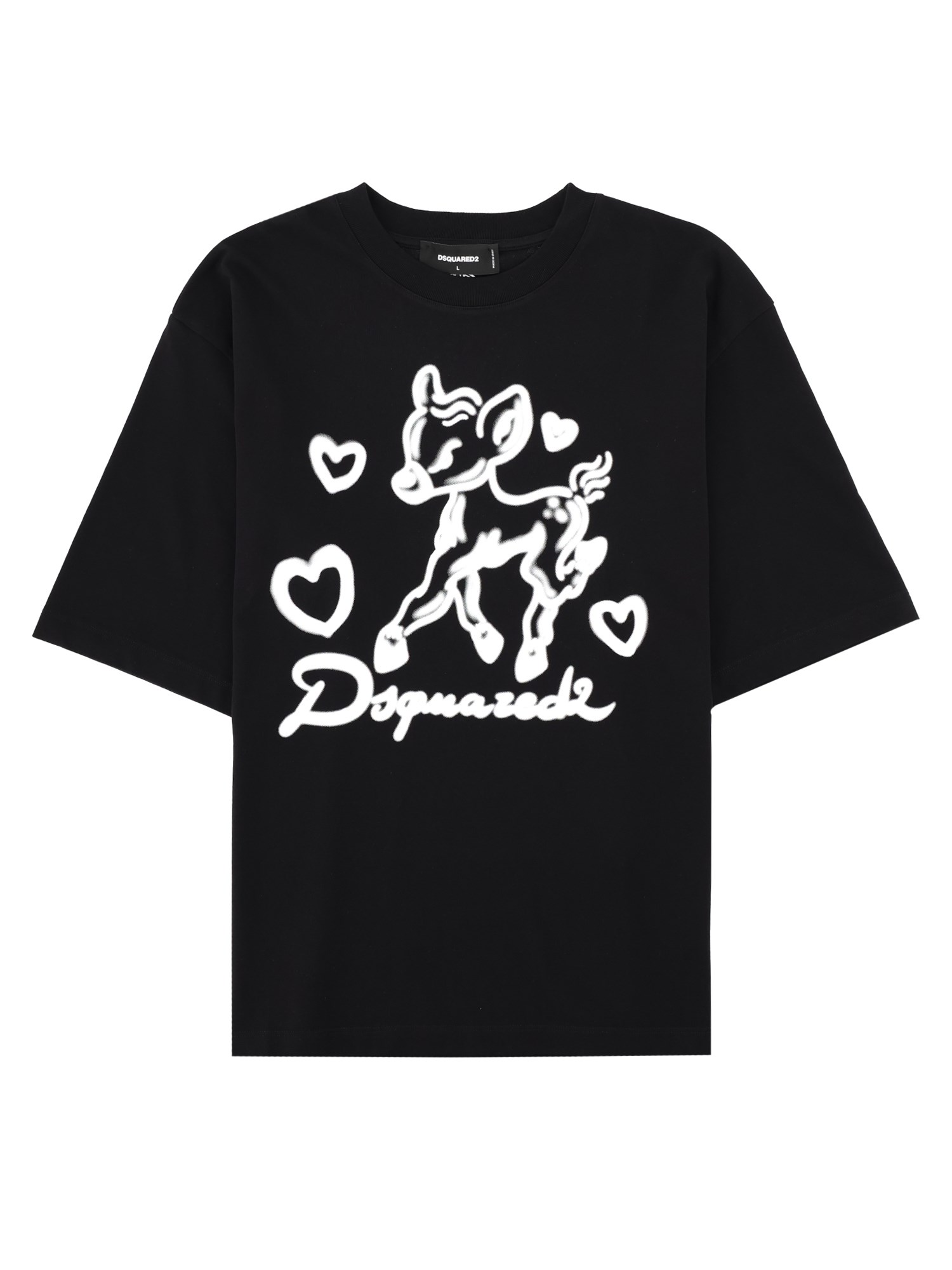 dsquared t-shirt con stampa e logo