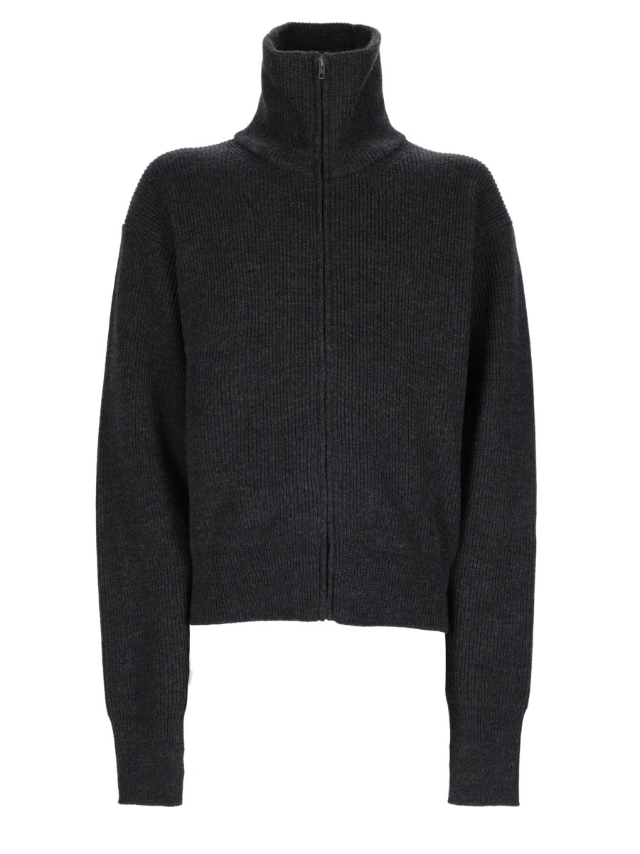 Cardigan In Lana Con Zip