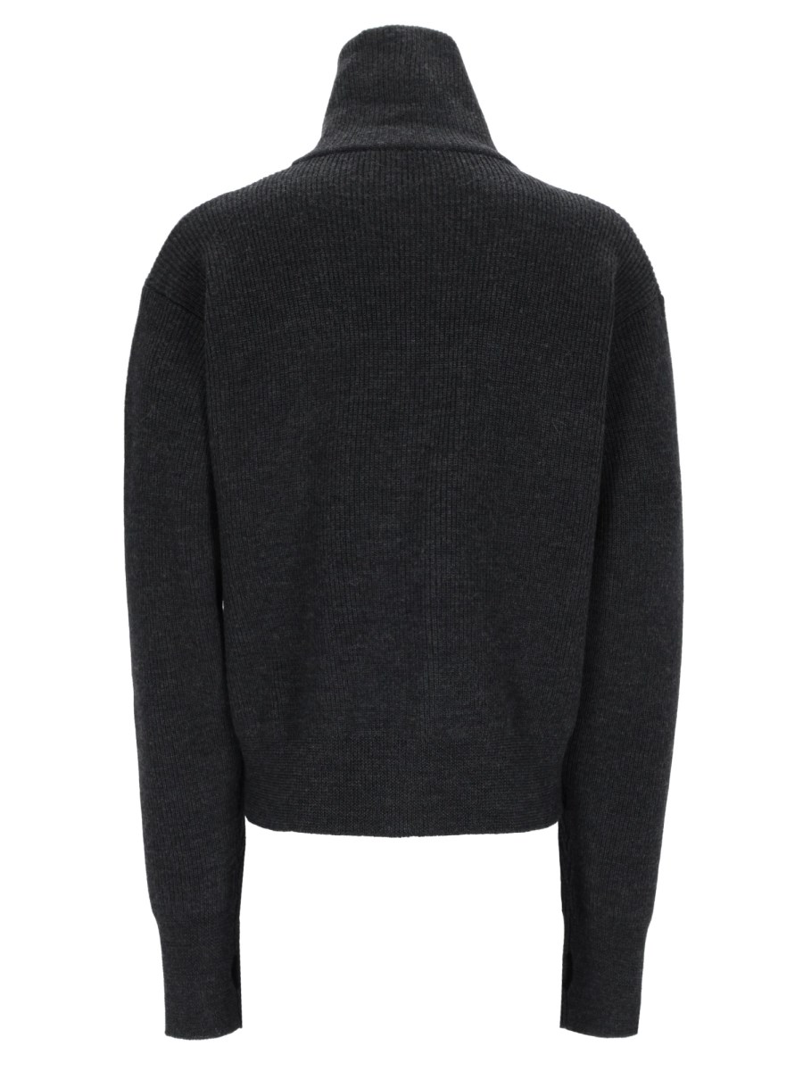 Cardigan In Lana Con Zip