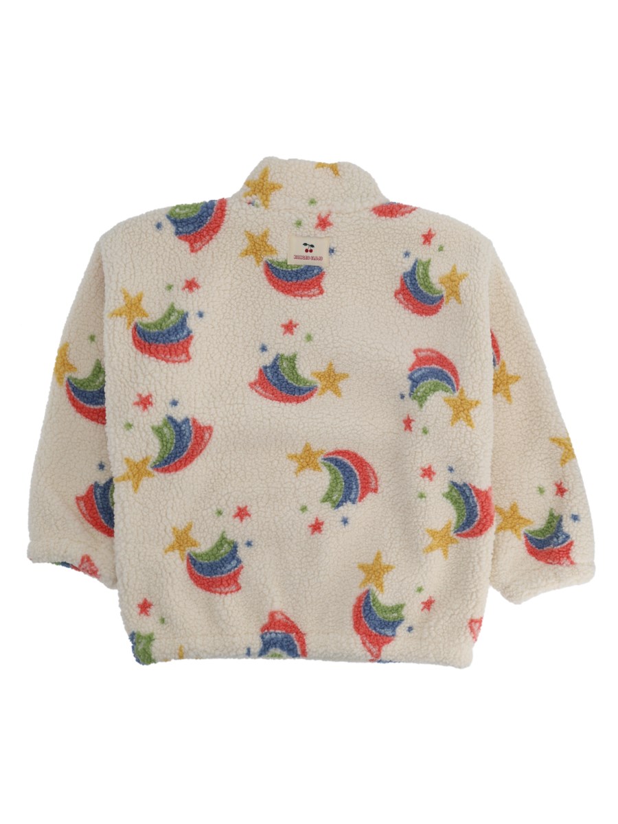 Felpa in pile con mezza zip e collo alto