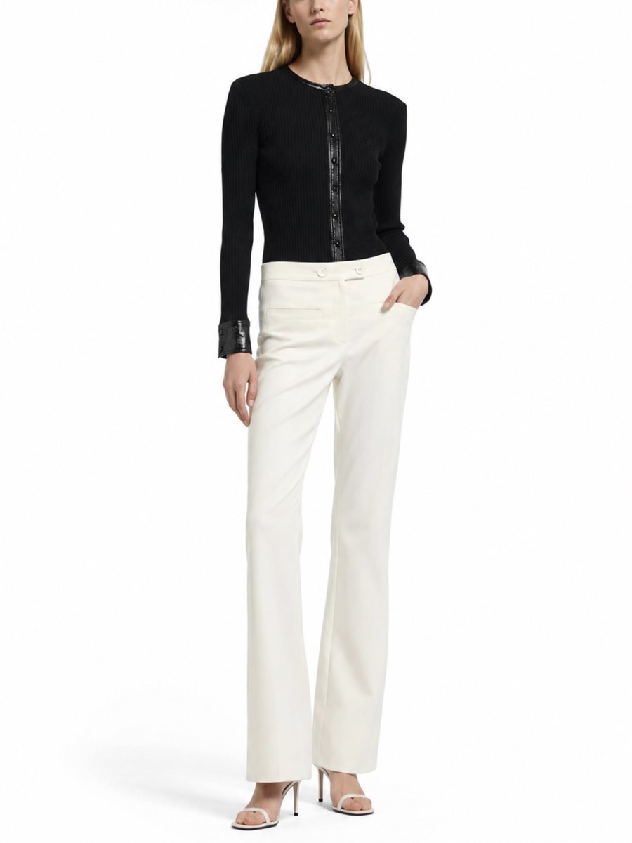 CARDIGAN A COSTE CON DETTAGLI IN VINILE