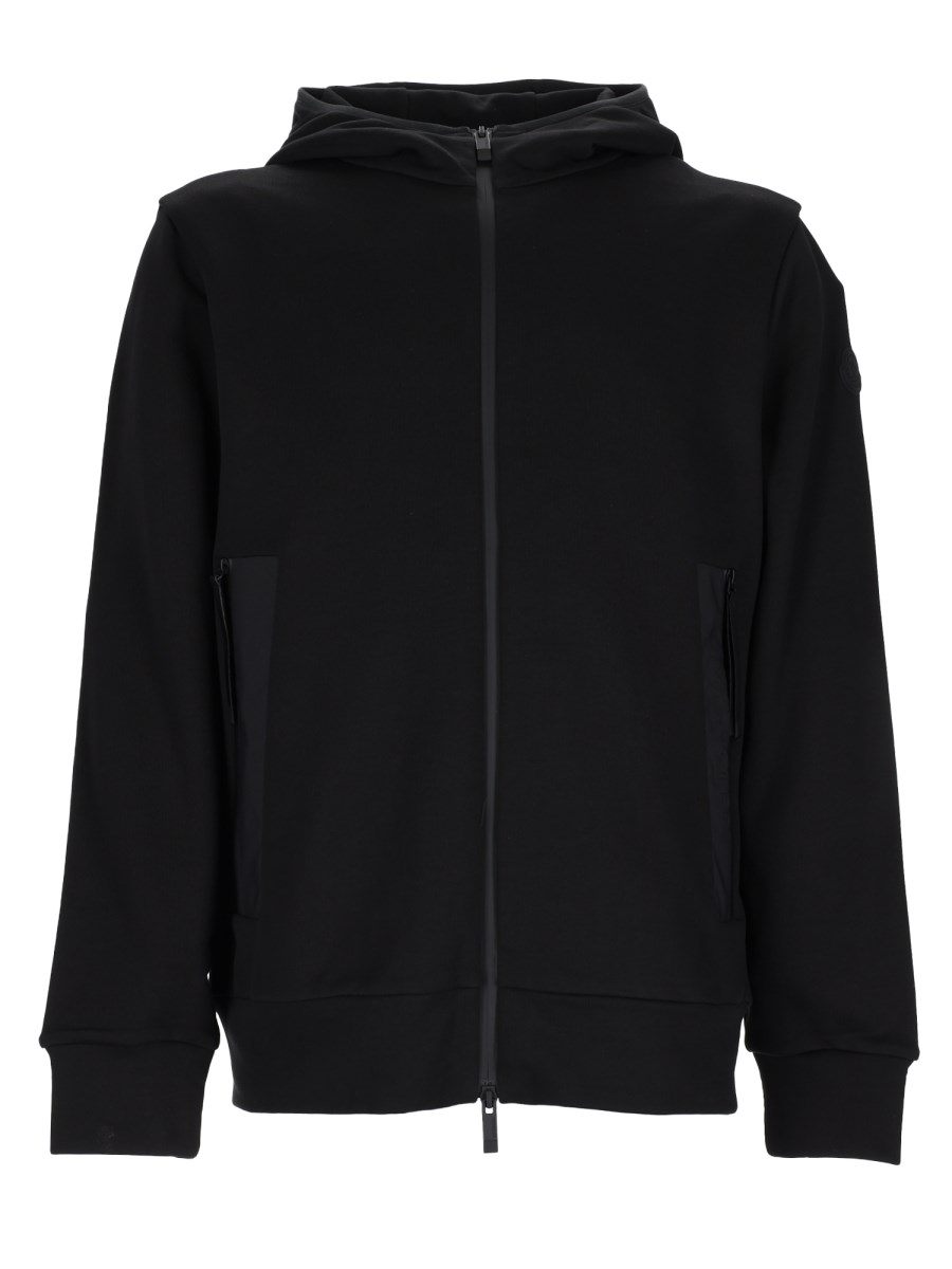 Felpa In Cotone Con Zip e Cappuccio