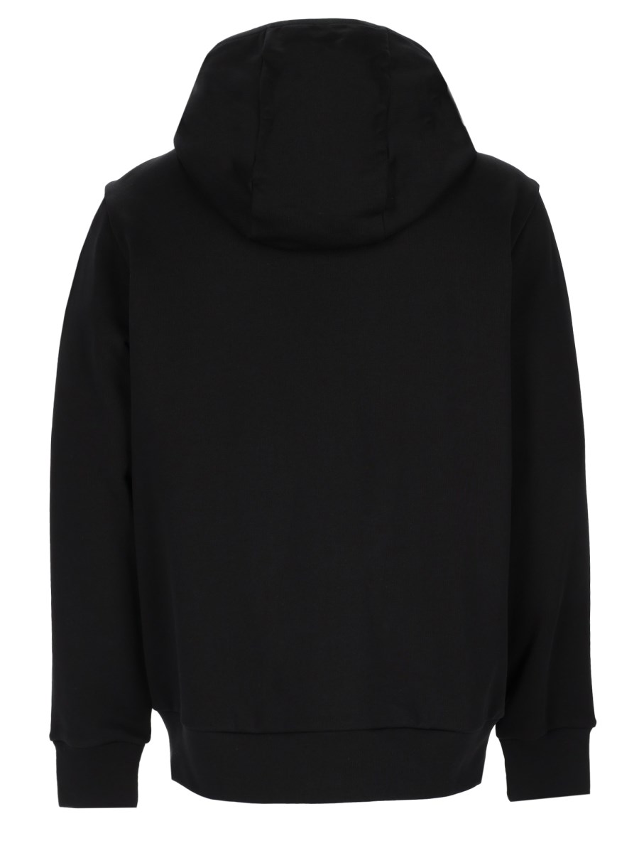 Felpa In Cotone Con Zip e Cappuccio