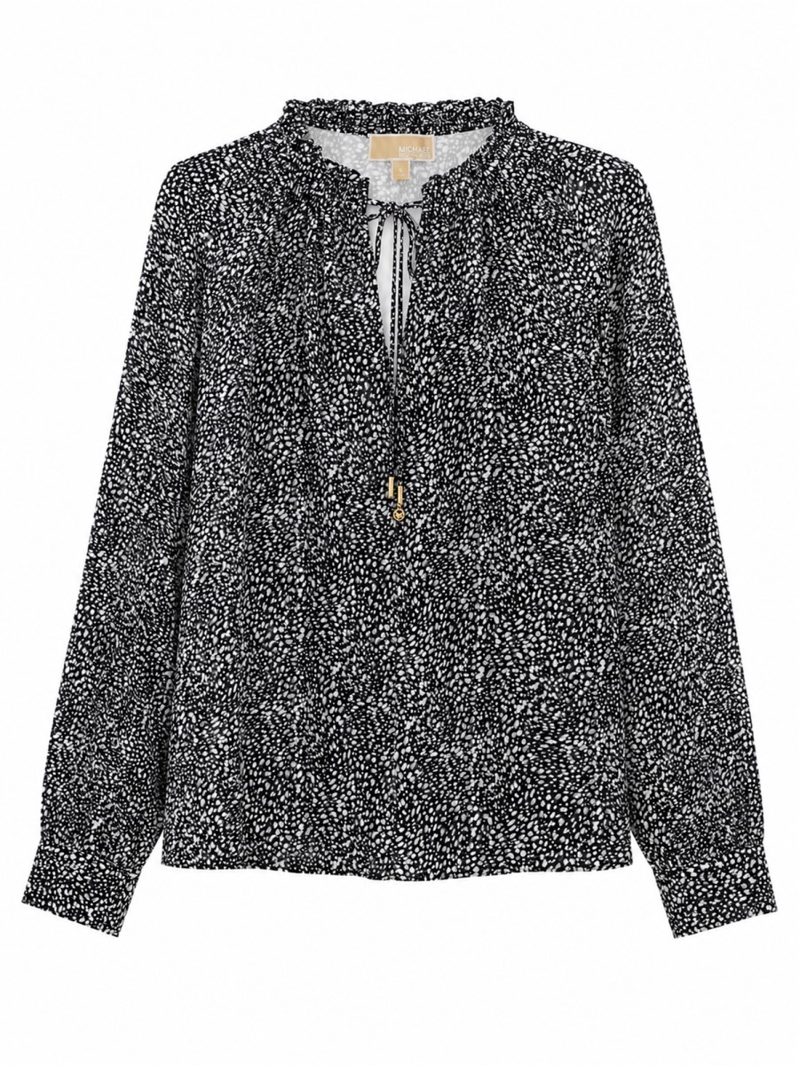 BLUSA IN GEORGETTE CON STAMPA METALLIZZATA