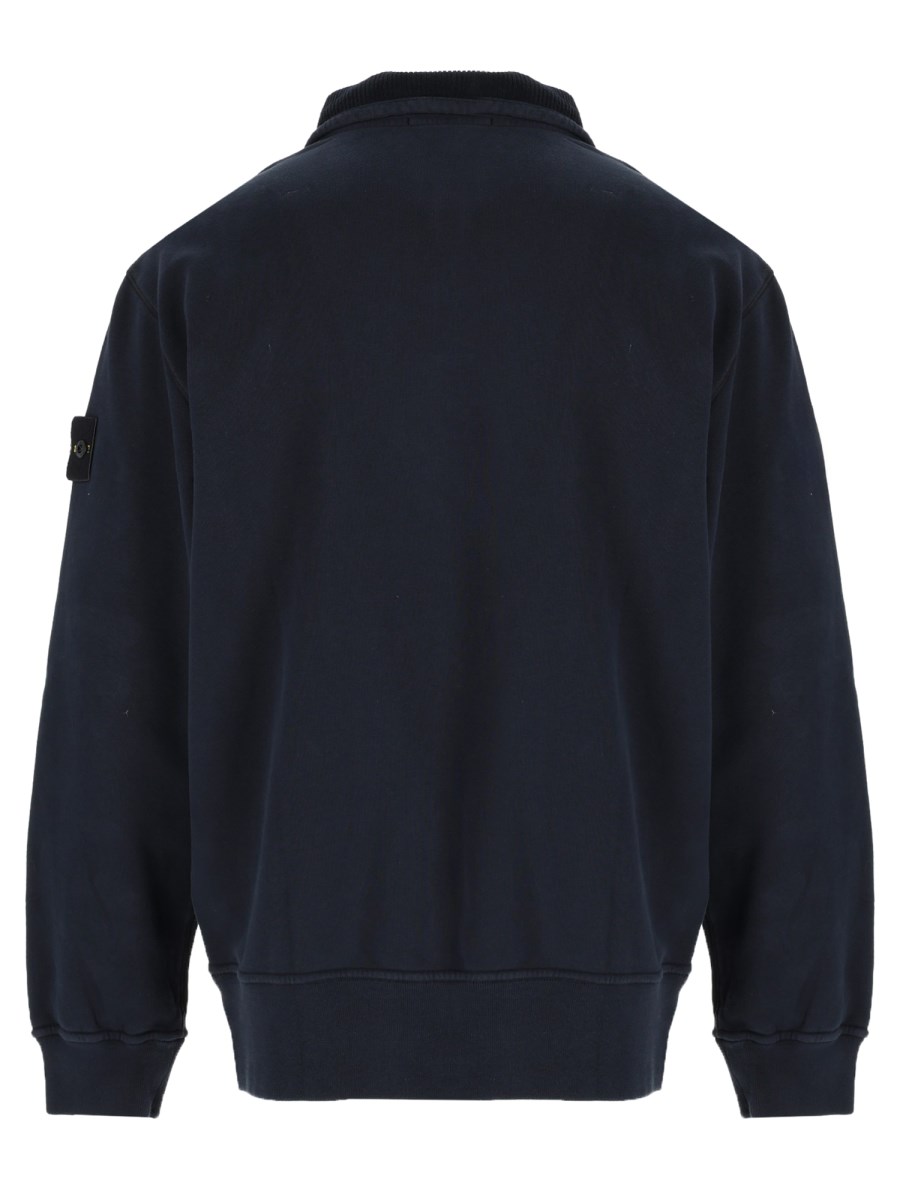 Felpa con Zip Corta e Patch Logo
