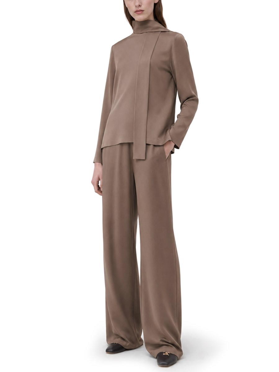 Pantalone ampio in enver satin lucido