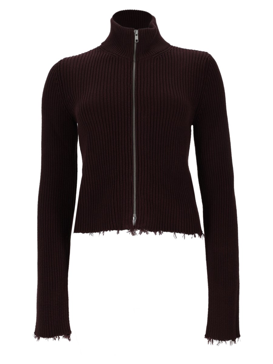 cardigan a coste con zip