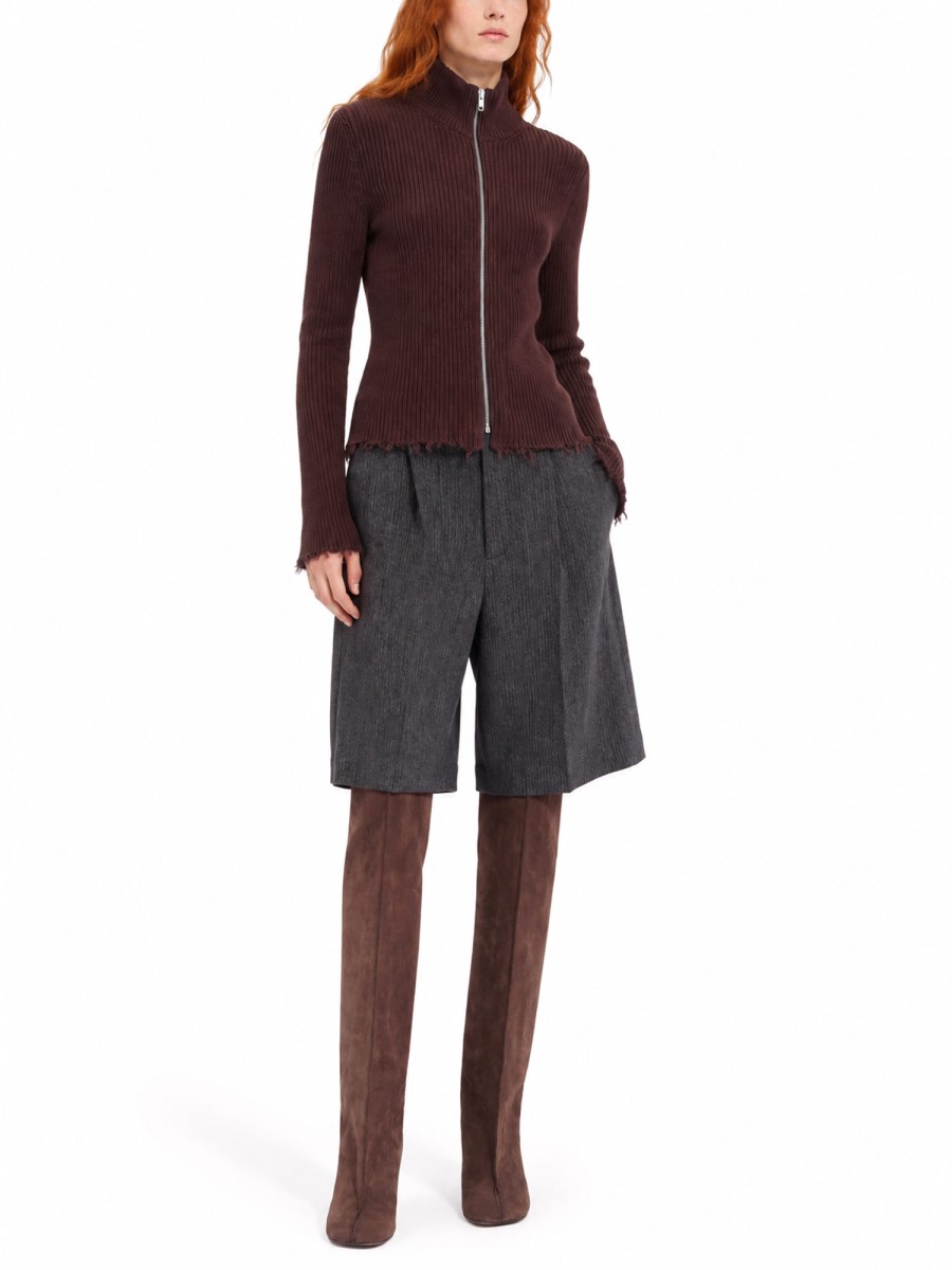 cardigan a coste con zip