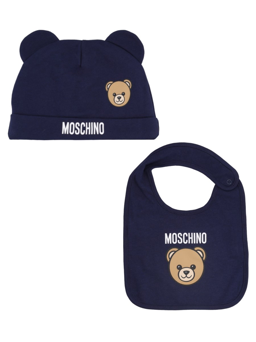 Set berretto e bavaglino con logo