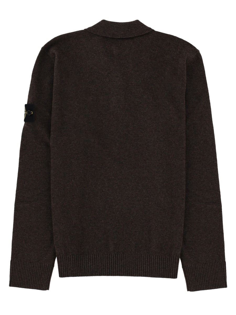 Polo In Maglia Con Patch Logo