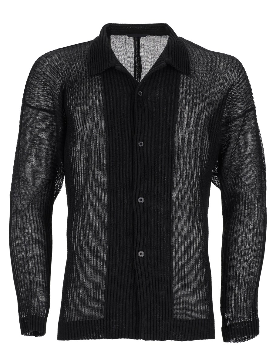 Camicia Rustic Mesh In Maglia Plissettata