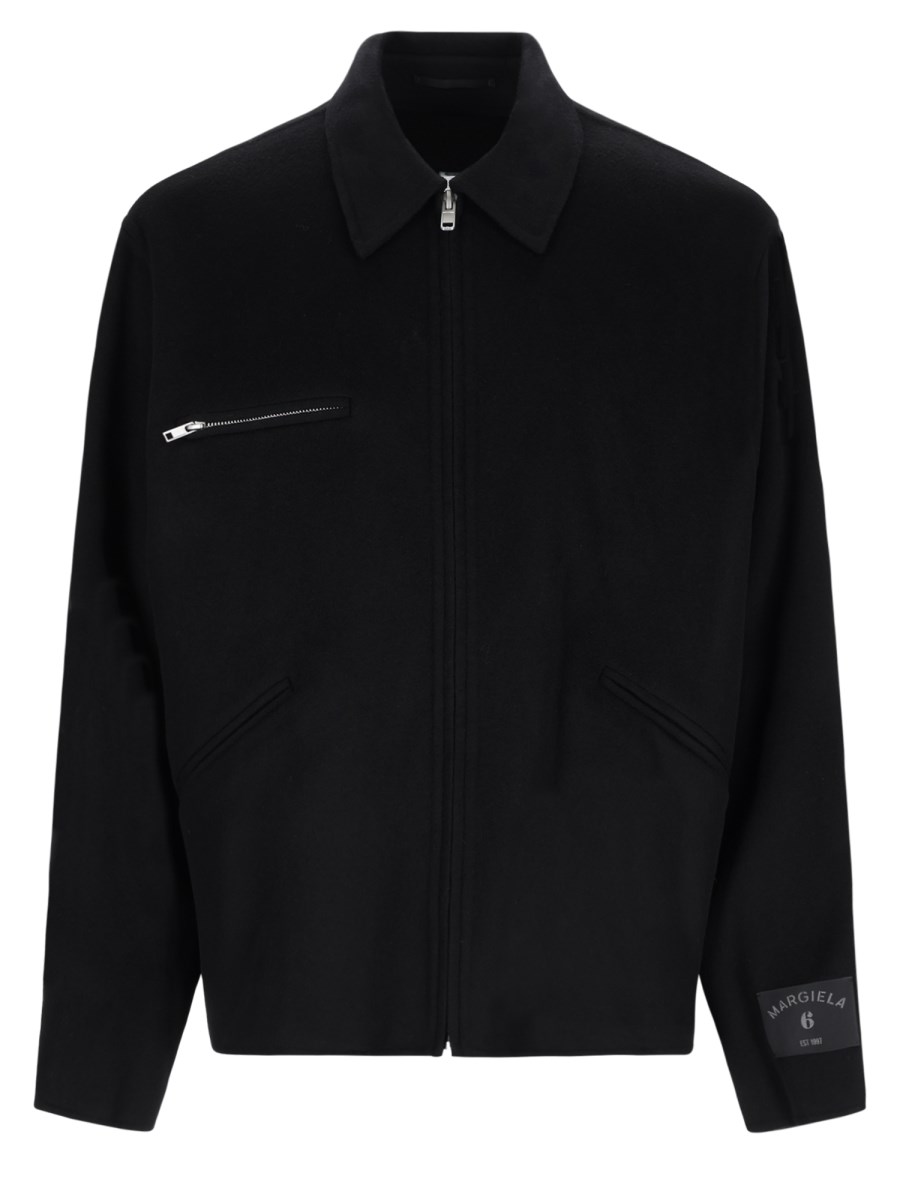 Giacca In Lana Double-Face Con Zip