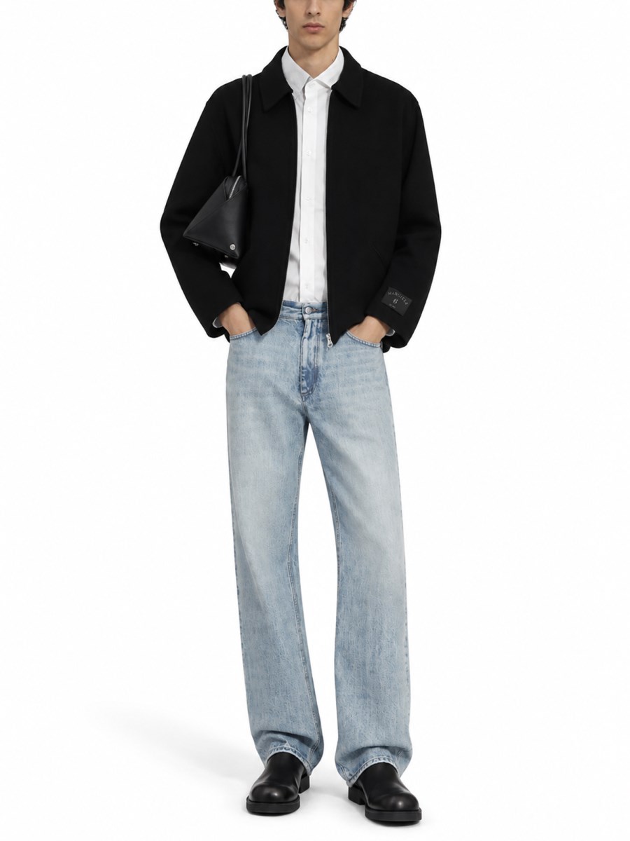 Giacca In Lana Double-Face Con Zip