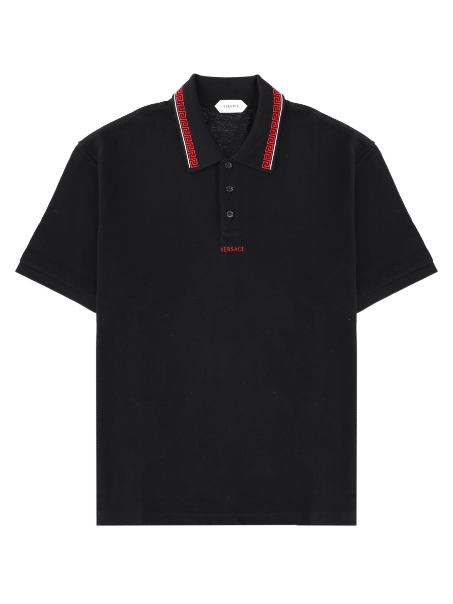 Polo Con Logo E Ricamo Greca