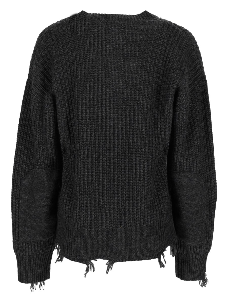 Pullover Distressed Con Scollo A V