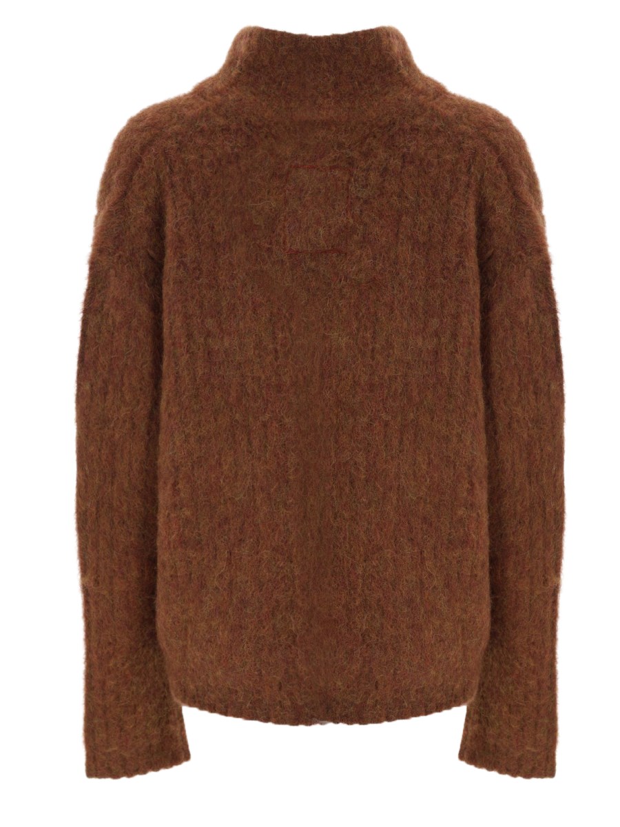 Maglia In Alpaca e Lana Con Scollo a V